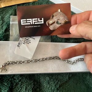 Effy .925 Sterling Silver Chain Bracelet 8.25 inches. Beautiful. Unisex!